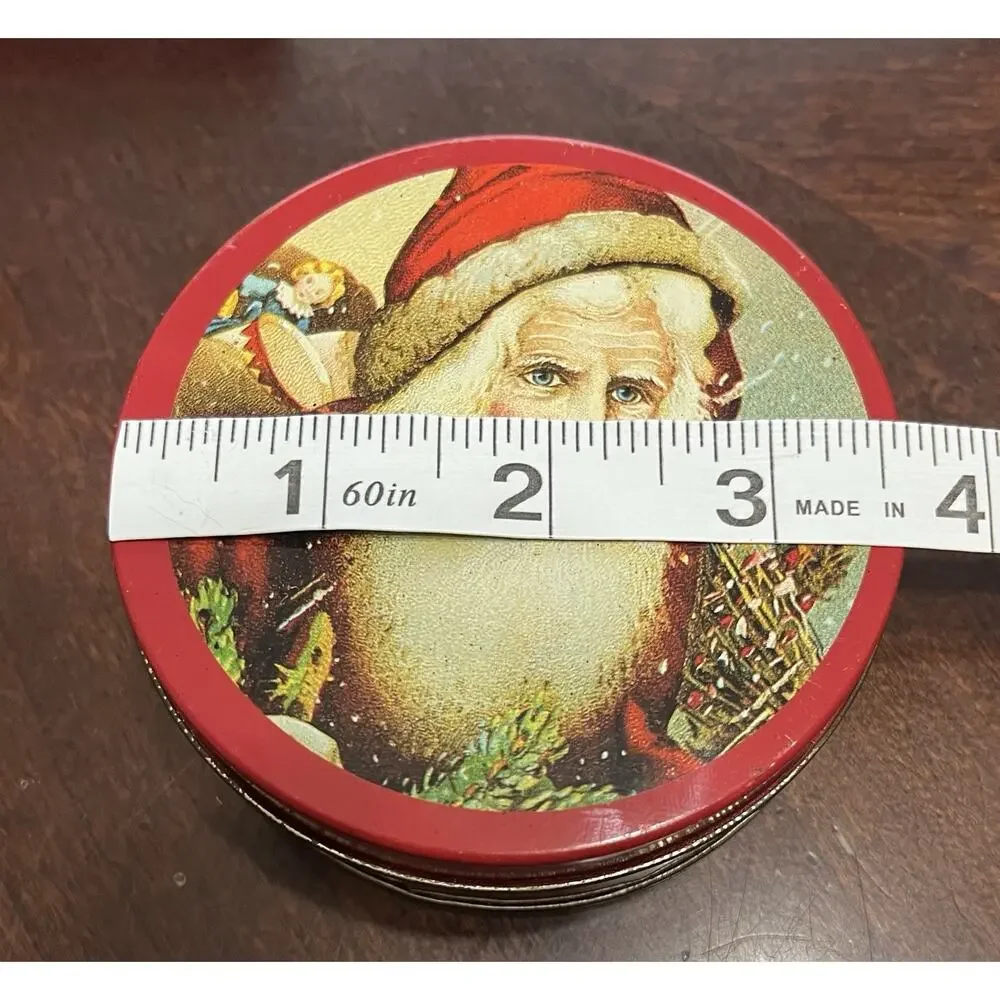 VTG 1986 Mrs. Grossman's 6 Pc Christmas Decor Santa Tin Coaster Set By Enesco